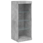 vidaXL Buffets avec lumières LED 3 Pièces gris béton bois d'ingénierie