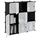 vidaXL Cubes de rangement 9 Pièces avec portes noir PP