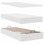 VidaXL Lit ottoman avec matelas blanc 90x190 cm similicuir