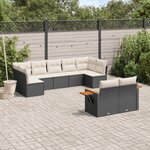 vidaXL Salon de jardin 9 Pièces avec coussins noir résine tressée