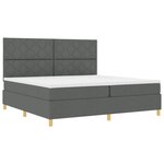 vidaXL Lit à Ressort avec Matelas Gris Foncé 200x200 cm Tissu