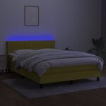 vidaXL Sommier à lattes de lit avec matelas LED Bleu 140x190 cm Tissu