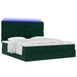 VidaXL Cadre de lit ottoman avec matelas vert foncé 180x200cm velours