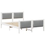 vidaXL Cadre de lit avec tête de lit Blanc et gris clair 140 x 190 cm
