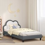 vidaXL Cadre de lit avec tête de lit Gris clair 90 x 200 cm PU