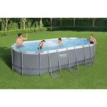 BESTWAY Piscine hors sol Power Steel ovale - 549 x 274 x 122cm, filtre a cartouche, bâche, échelle, diffuseur Chemconnect
