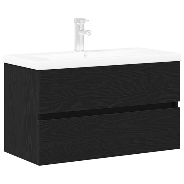 vidaXL Cabinet de lavabo Chêne noir 80 x 39 x 62 cm Bois d'ingénierie