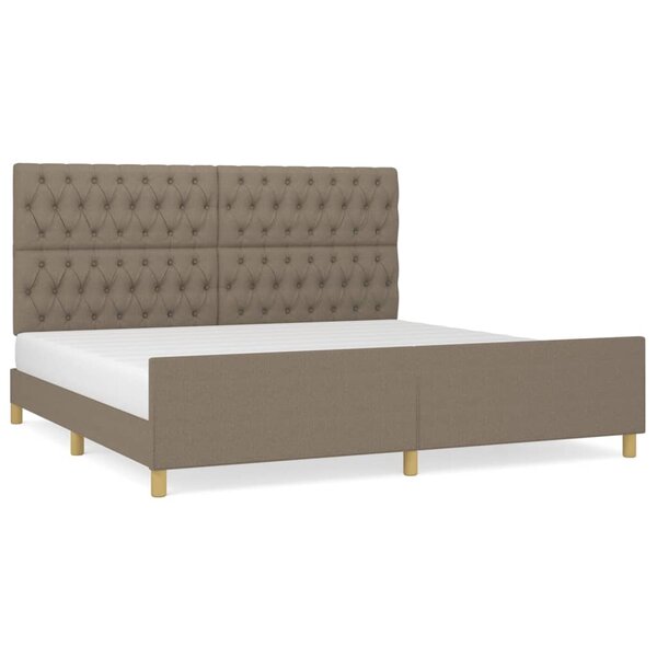 vidaXL Cadre de lit sans matelas et tête de lit taupe 200x200 cm tissu
