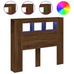 vidaXL Tête de lit à LED chêne marron 120x18 5x103 5cm bois ingénierie