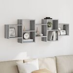 vidaXL Étagère murale sonoma gris 129x18x42 cm bois ingénierie