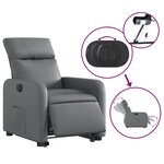 vidaXL Fauteuil inclinable électrique gris similicuir