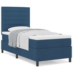 vidaXL Lit à Ressort avec Matelas Bleu 90x200 cm Tissu