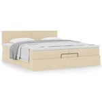 VidaXL Cadre de lit ottoman avec matelas crème 200x200 cm tissu