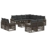 vidaXL Ensemble de canapé de jardin 12 Pièces Gris et Gris foncé