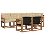 vidaXL Ensemble de canapés d'extérieur 7 pc Naturel et Beige