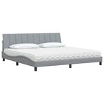 vidaXL Lit avec matelas Hanko gris clair 200x200 cm tissu