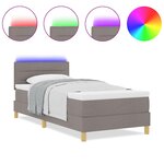 vidaXL Lit à ressorts avec matelas Taupe 90 x 200 cm tissu
