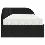 vidaXL Cadre de lit d'angle avec matelas 2 pc Noir 90 x 200 cm Velours