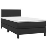 vidaXL Sommier à lattes de lit avec matelas et LED Noir 80x200 cm