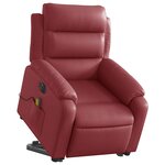 vidaXL Fauteuil inclinable de massage électrique rouge bordeaux