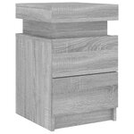 vidaXL Table de chevet avec lumières LED sonoma gris 35x39x55 cm