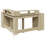 vidaXL Bureau avec lumières LED chêne sonoma bois d'ingénierie
