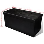 vidaXL Banc de rangement Noir 84.5 x 41 x 41 cm Bois d'ingénierie