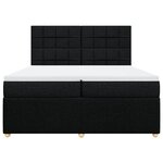 vidaXL Sommier à lattes de lit avec matelas Noir 200x200 cm Tissu
