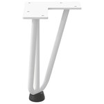 vidaXL Pieds en épingle à cheveux pour table basse 4 pièces Blanc 20 cm Acier massif
