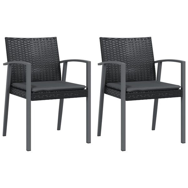 vidaXL Chaises de jardin et coussins lot de 2 noir 56 5x57x83 cm rotin