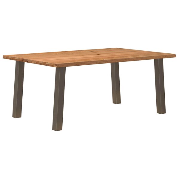 vidaXL Table à manger marron clair bois de chêne massif rectangulaire