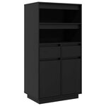 vidaXL Buffet haut Noir 60x40x116 5 cm Bois massif de pin