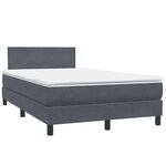 vidaXL Sommier à lattes de lit et matelas et LED gris foncé 120x210cm velours