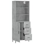 vidaXL Buffet haut Gris béton 69 5x34x180 cm Bois d'ingénierie