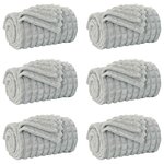 vidaXL Couvertures à jeter 6 Pièces Gris 200 x 150 cm Toison
