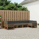 vidaXL Ensemble de canapés d'extérieur 7 pc Naturel et Anthracite