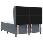 vidaXL Lit à ressorts avec matelas - gris foncé - 140x200 cm - velours