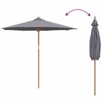 vidaXL Parasol de jardin Gris foncé 270 x 270 x 260 cm Bambou