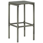 vidaXL Tabourets de bar avec coussins lot de 3 gris résine tressée