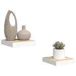 vidaXL Étagères murales 2 Pièces Chêne et blanc 23x23 5x3 8 cm MDF