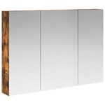vidaXL Armoire Miroir de Salle de Bain Chêne fumé 100 x 14 5 x 70 cm