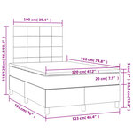 vidaXL Sommier à lattes de lit et matelas gris clair 120x190cm velours