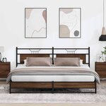 vidaXL Cadre de lit en métal sans matelas chêne marron 193x203 cm