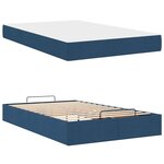 vidaXL Cadre de lit avec matelas Bleu 120 x 200 cm tissu
