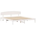 vidaXL Cadre de lit avec tête de lit Blanc 180x200 cm Bois massif Pin