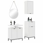 vidaXL Ensemble de mobilier de salle de bain 3 Pièces Blanc brillant