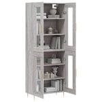 vidaXL Buffet haut Sonoma gris 69 5x34x180 cm Bois d'ingénierie