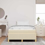 vidaXL Lit à ressorts avec matelas Crème et Blanc 120 x 200 cm tissu