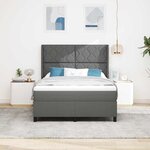 vidaXL Lit avec matelas à ressorts gris foncé 160 x 200 cm. Housse en tissu.