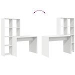 vidaXL Bureau avec étagère Blanc 138.5 x 55 x 143 cm Bois d'ingénierie